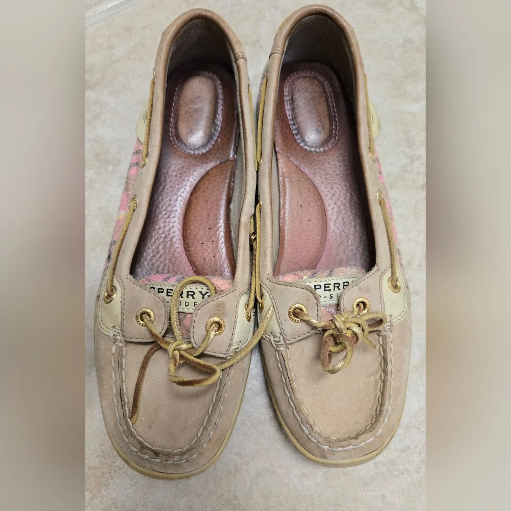 Womens Sperry Top Siders Loafer Pink Plaid 8M